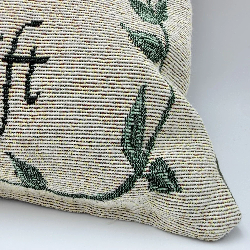 Vintage Throw Tapestry Pillow Friendship Cottage Clean Decor Floral 1990s